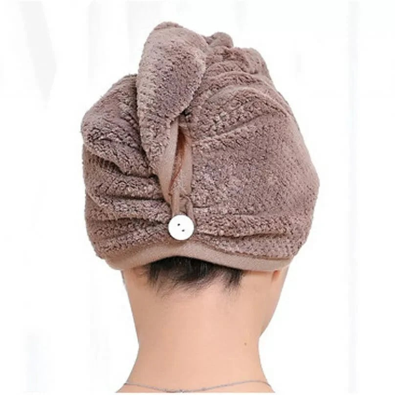 Pack Of 2 Super Absorbent Quick Dry Hair Towel Microfiber Wrap Turban For Women Curly Long Thick Hair (Random Colour)